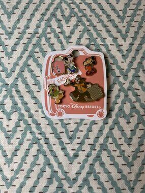 Disney Pins Tokyo Resort Baggage Mickey Donald Goofy Minnie New 4 Types New